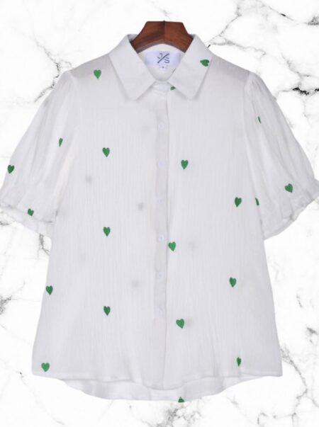 Blouse Heart Green