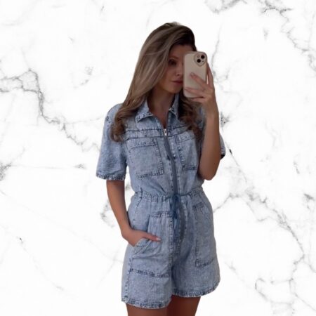 Jumpsuit Denim Washed Blue