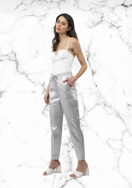 Shimmer pants zilver
