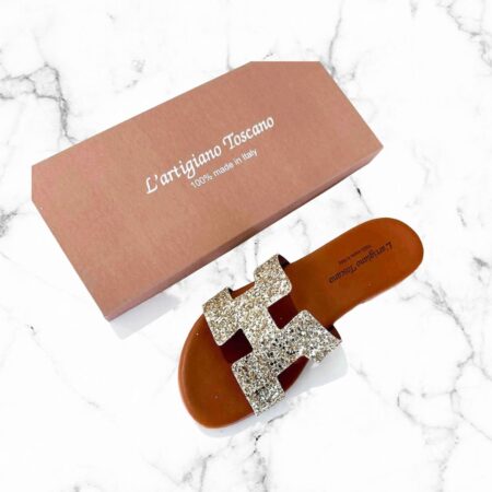 Slippers glitter gold