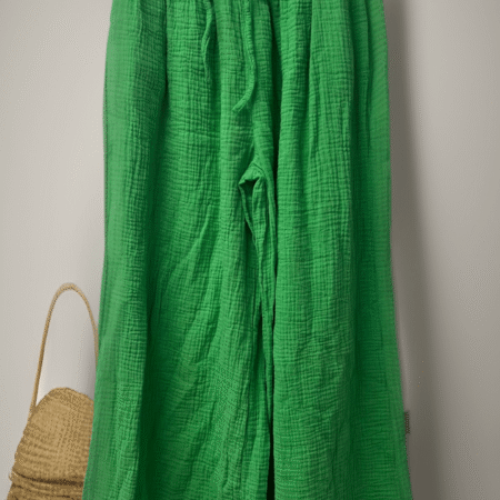 Mousseline broek groen