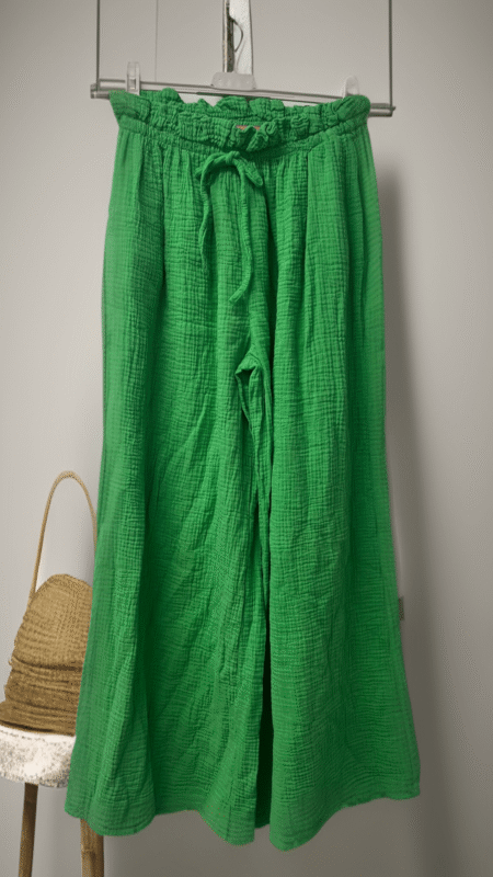 Mousseline broek groen
