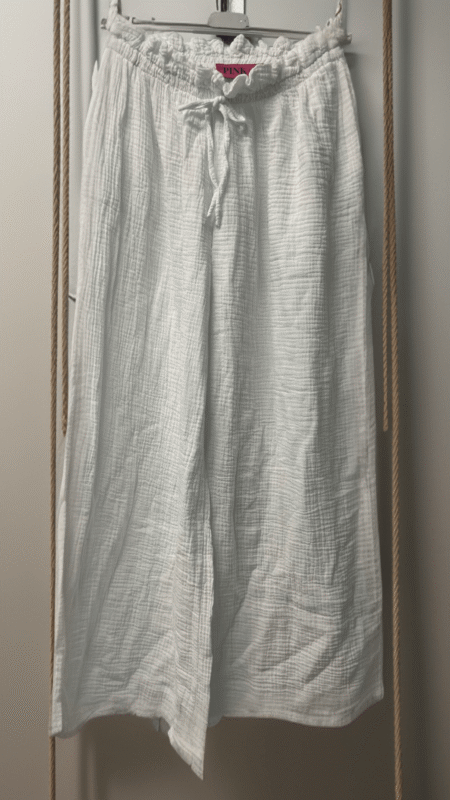 Mousseline broek wit