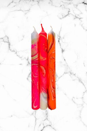 Kaarsen Dip Dye Marble Neon - FASHION ICON