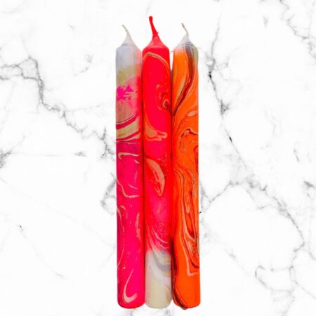 Kaarsen Dip Dye Marble Neon - FASHION ICON