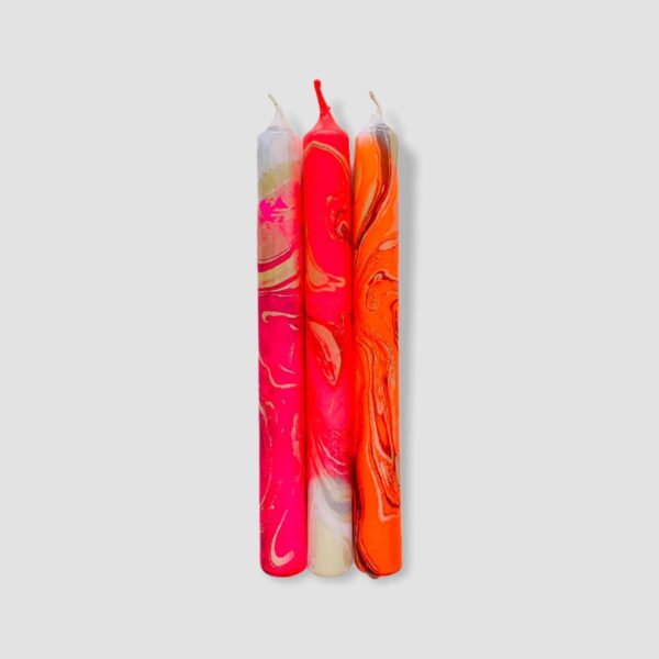 Kaarsen Dip Dye Marble Neon - FASHION ICON