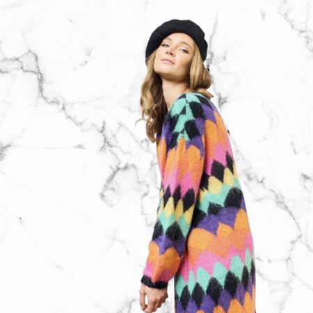 Kleurrijke vest Kelly - zwart FASHION ICON