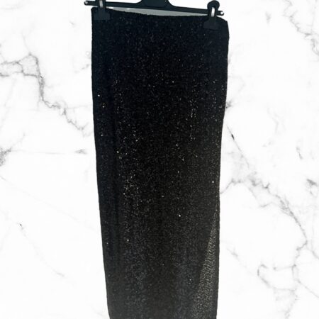 Glitter midi-rok zwart