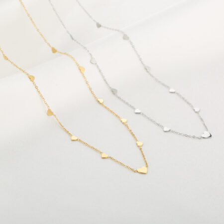 Hartjes ketting zilver