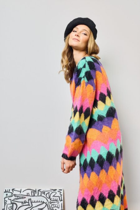 Kleurrijke vest Kelly - zwart FASHION ICON