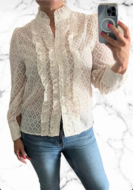 Kanten blouse beige FASHION ICON