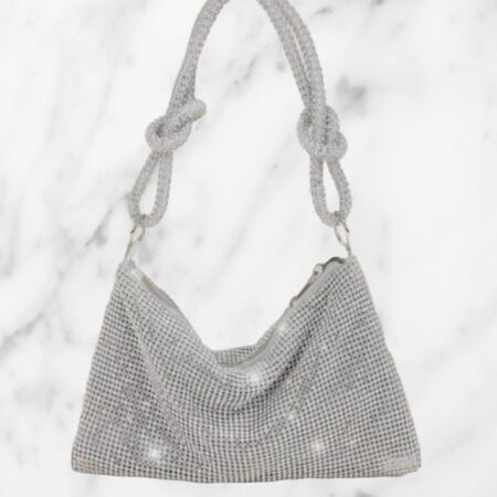 Handtas strass zilver