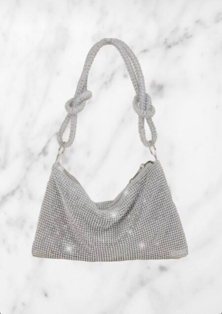 Handtas strass zilver