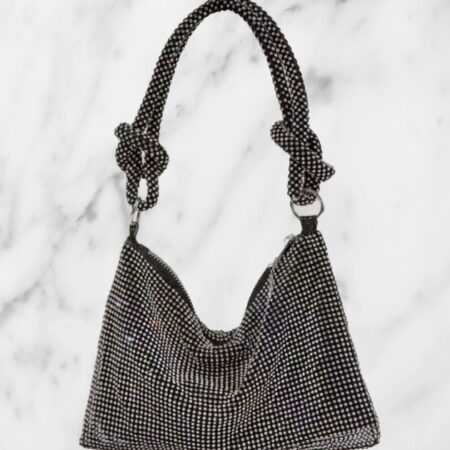 Handtas zwarte strass steentjes