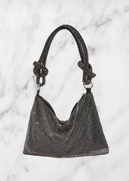Handtas zwarte strass steentjes