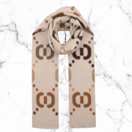 Warme winter sjaal beige taupe