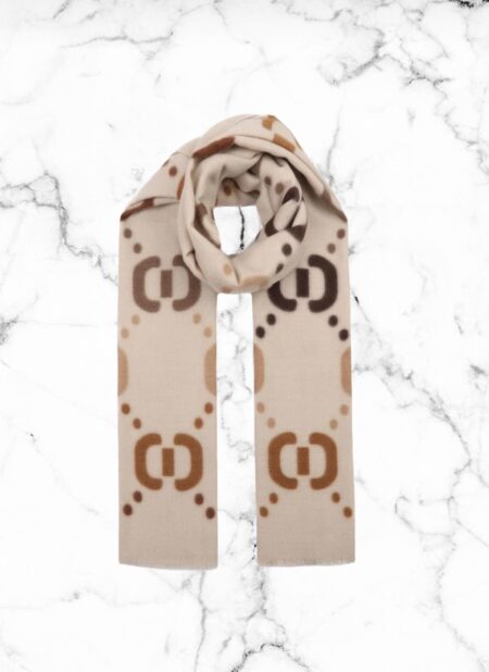 Warme winter sjaal beige taupe
