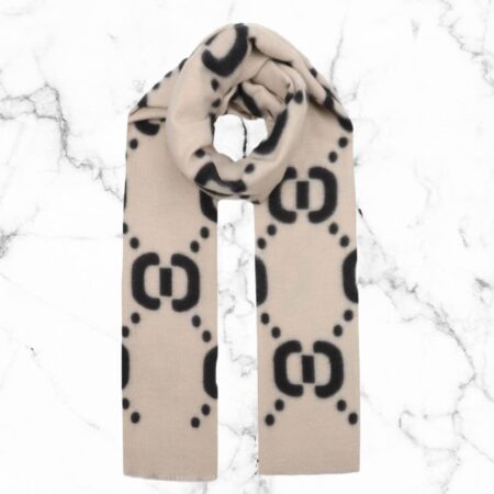 Winter sjaal beige zwart
