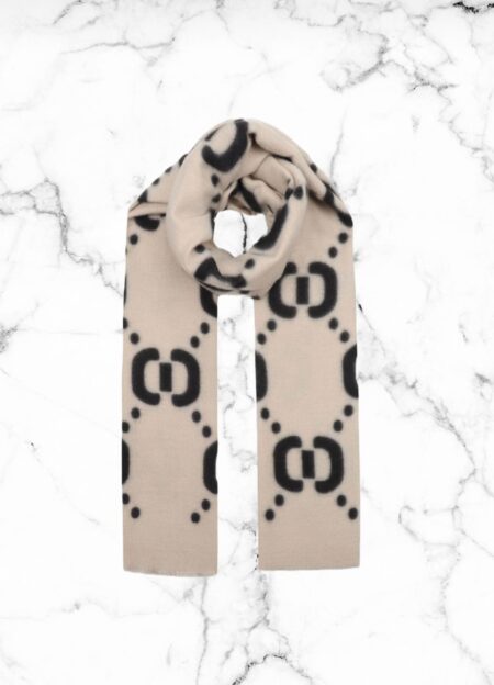Winter sjaal beige zwart