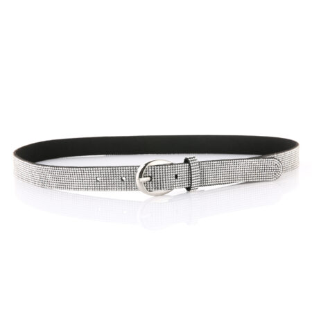 Zilveren glitter riem