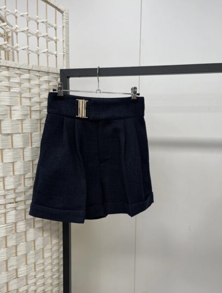 Tweed short dames donkerblauw