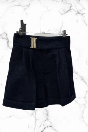 Tweed short dames donkerblauw