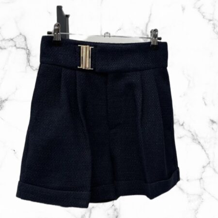 Tweed short dames donkerblauw