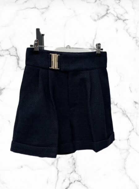 Tweed short dames donkerblauw