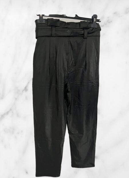 PU leather pants zwart