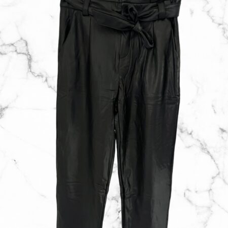 PU leather pants zwart