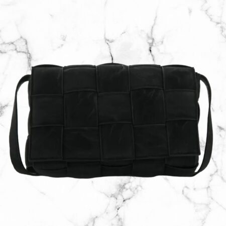 Crossbody bag gevlochten zwart