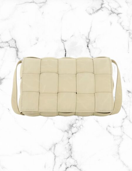 Crossbody bag gevlochten beige