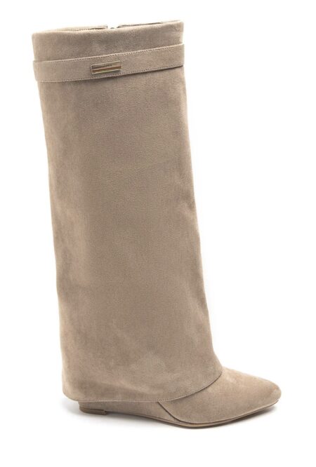 Beige suède laarzen dames