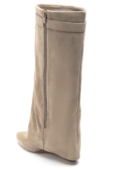 Beige suède laarzen dames