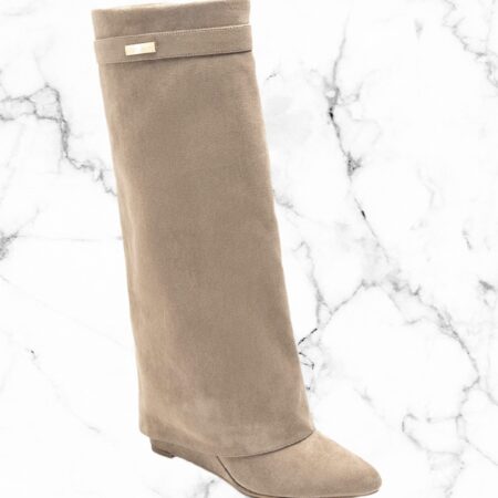 Beige suède laarzen dames