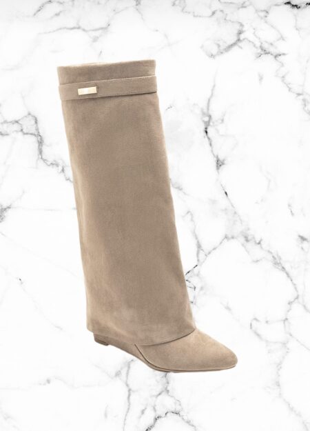 Beige suède laarzen dames