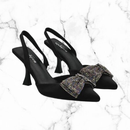 Slingback pumps zwart