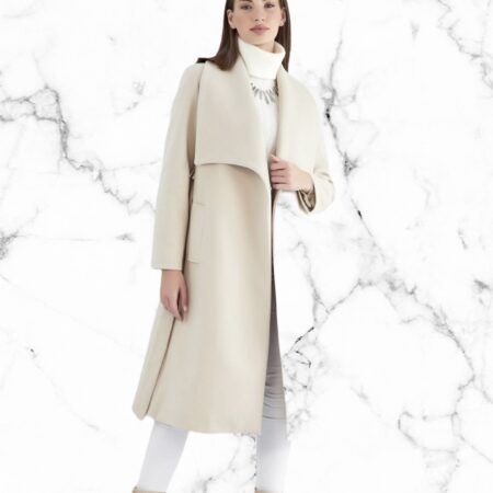 Midi wollen jas beige