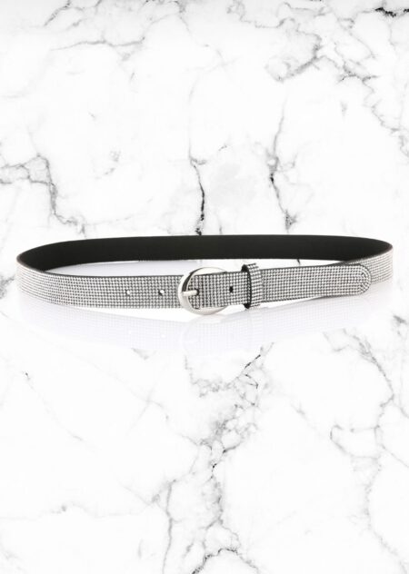 Glitter riem zilver