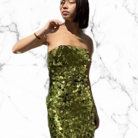 Glitterjurk groene paillette