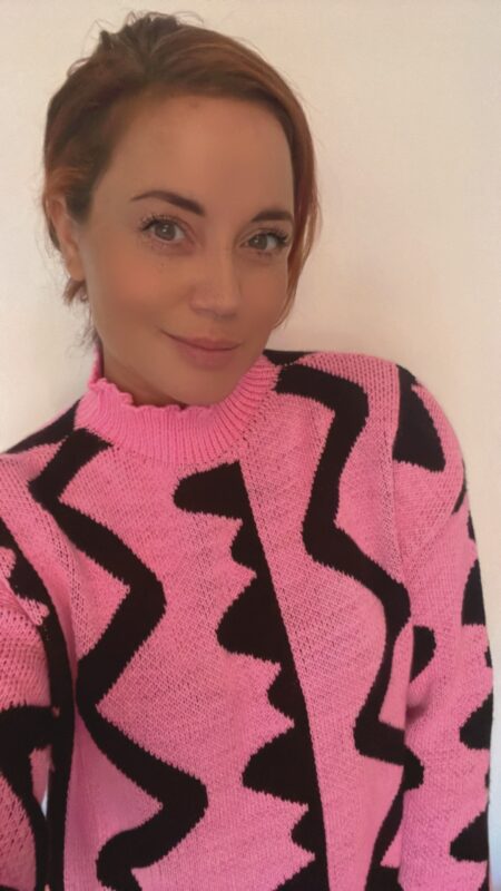 Zig zag maxi jurk roze - Afbeelding 2