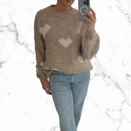Hartjes trui taupe