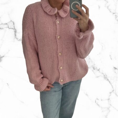 Ruche vest oud roze