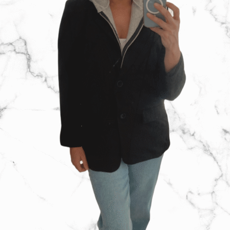 Zwarte blazer met capuchon