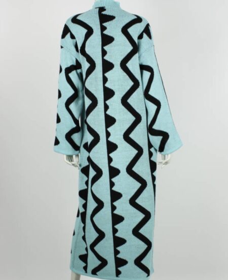 Zig zag maxi jurk mintgroen - Afbeelding 3