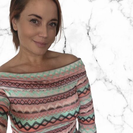 Aztec top off shoulder peach