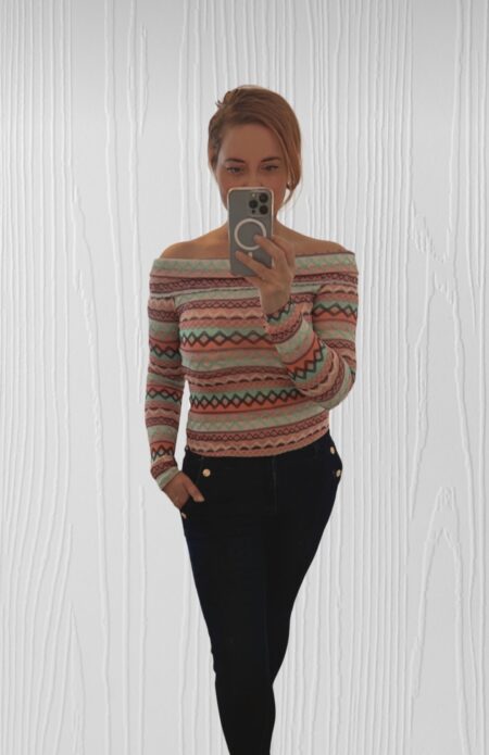 Aztec top off shoulder peach - Afbeelding 2
