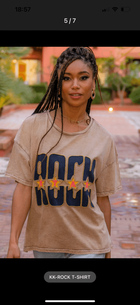 Beige t-shirt Rock - Afbeelding 2