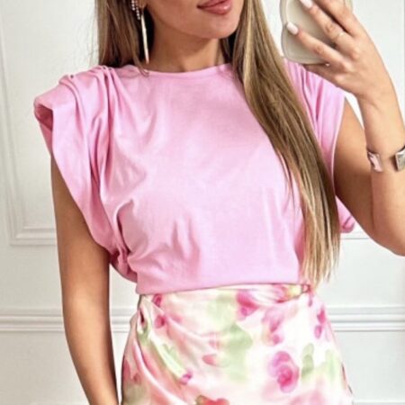 Roze mouwloze top