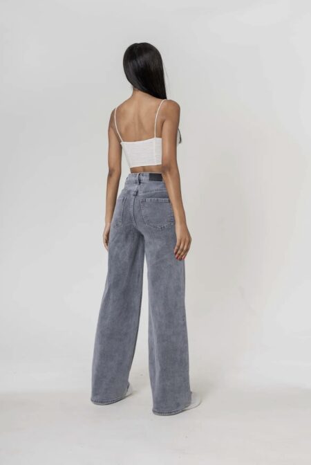 Grijze denim jeans wide legs